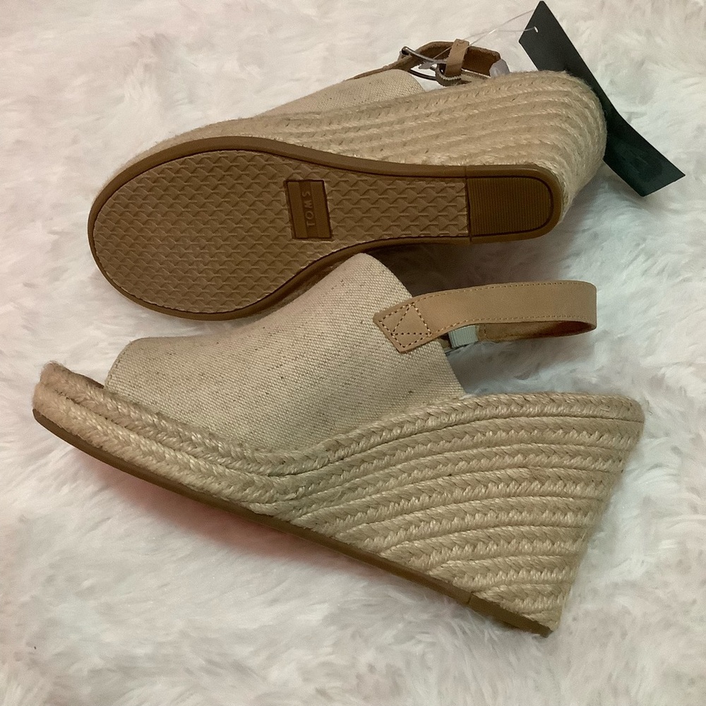 TOMS peep toe wedge sandals
